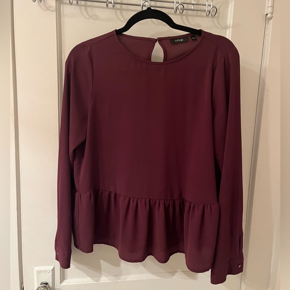 Apt. 9 Long Sleeve Blouse, Burgundy - Picture 1 of 3